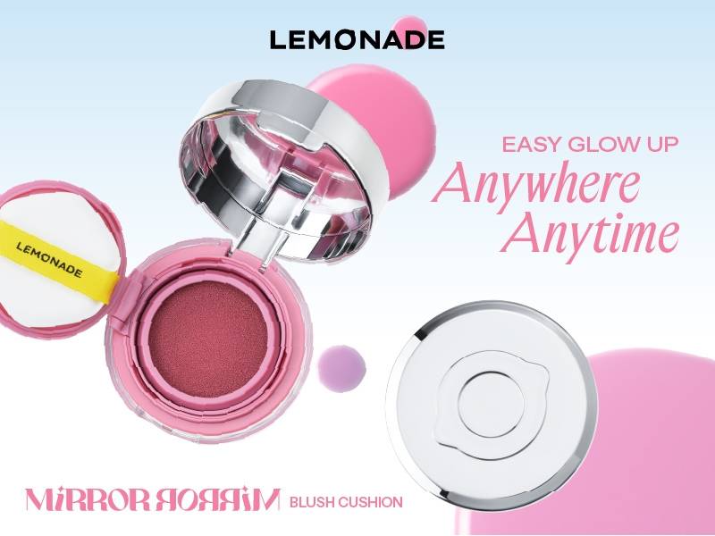 Má hồng cushion của Lemonade với thiết kế tiện lợi