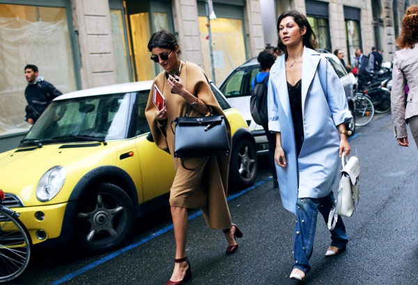 Sự kết hợp chất liệu cao cấp trên đường phố Milan