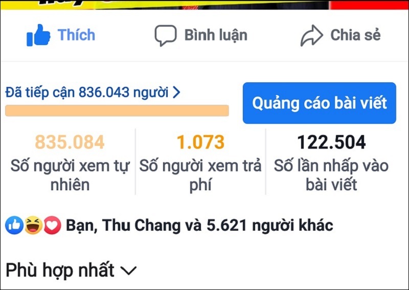 Ví dụ so sánh giữa boost post và chiến dịch quảng cáo chuyên nghiệp
