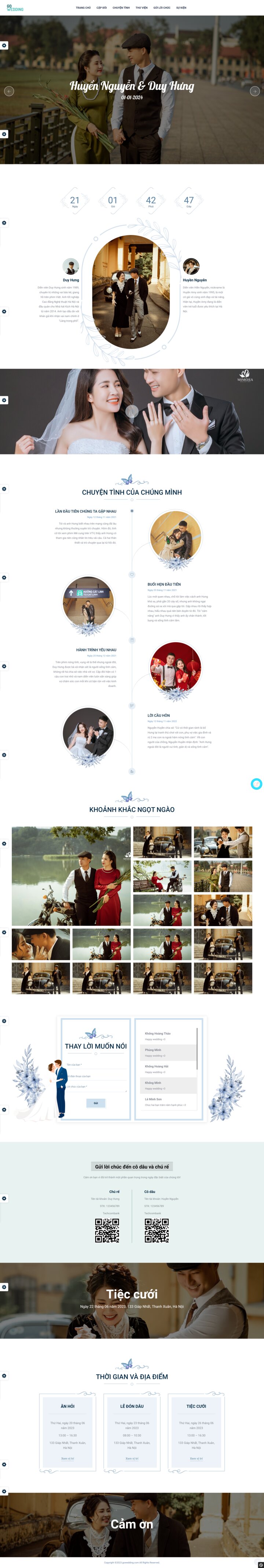 Mẫu giao diện thiệp cưới online thứ tư