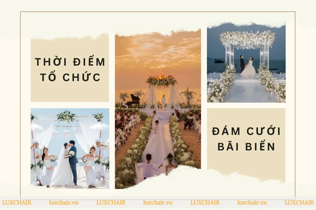 Thời điểm vàng tổ chức đám cưới bãi biển đón hoàng hôn