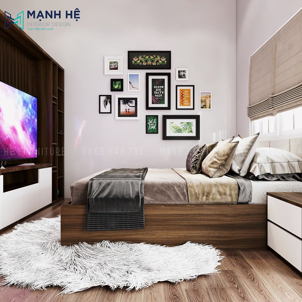 Phòng ngủ tối với ánh sáng hạn chế