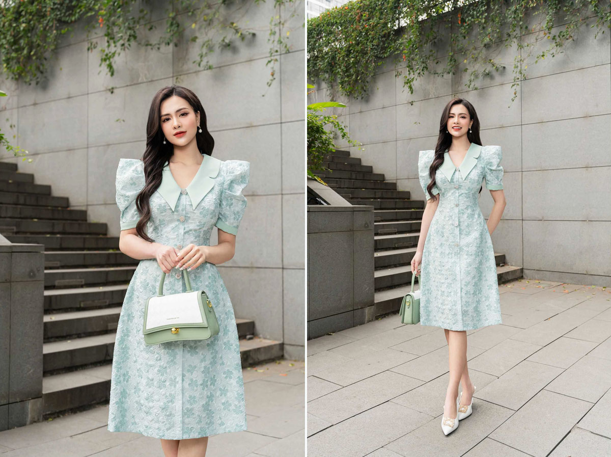 Mẫu đầm chữ A tôn dáng