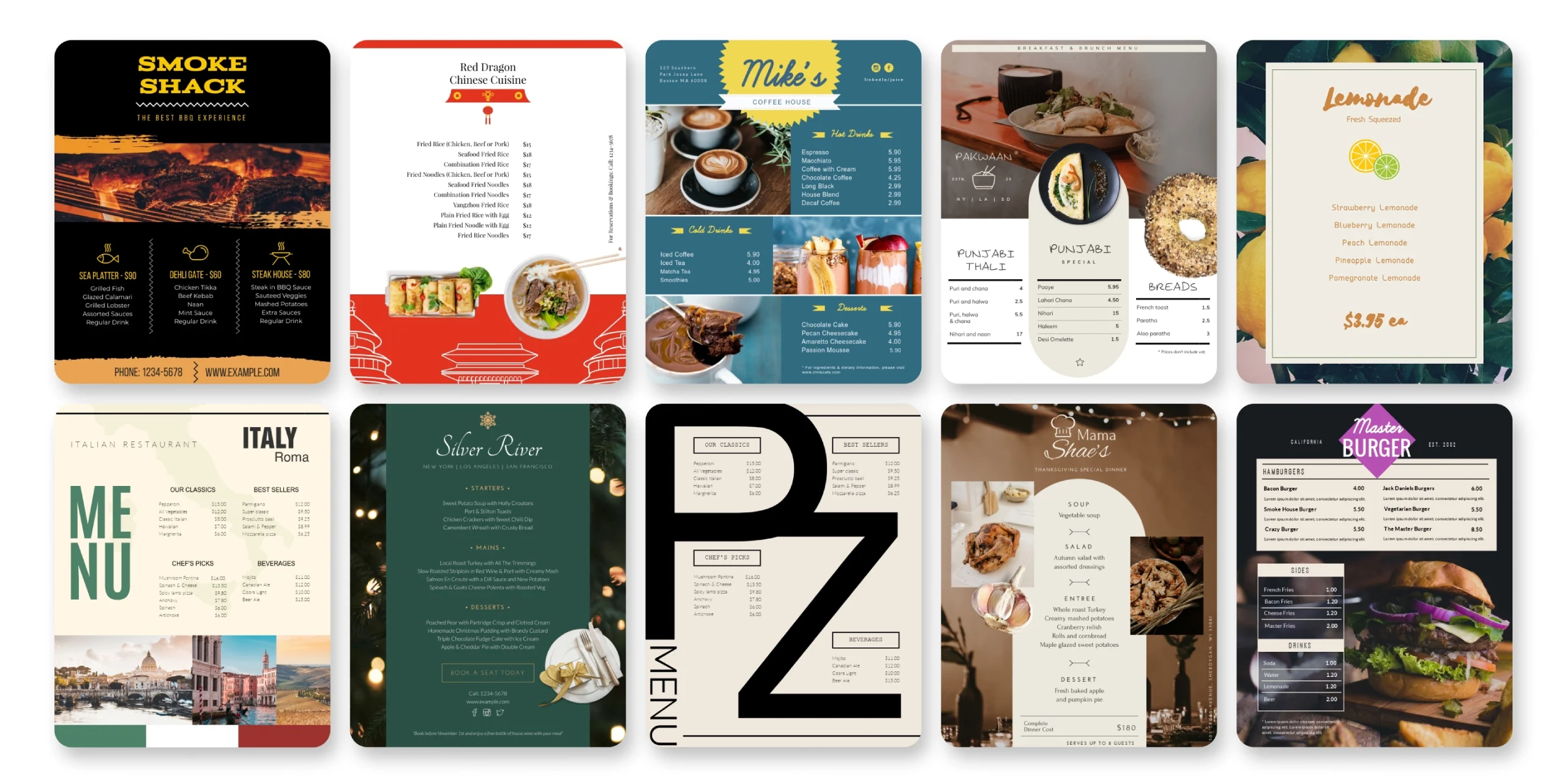 Menu tiệc cưới infographic hiện đại
