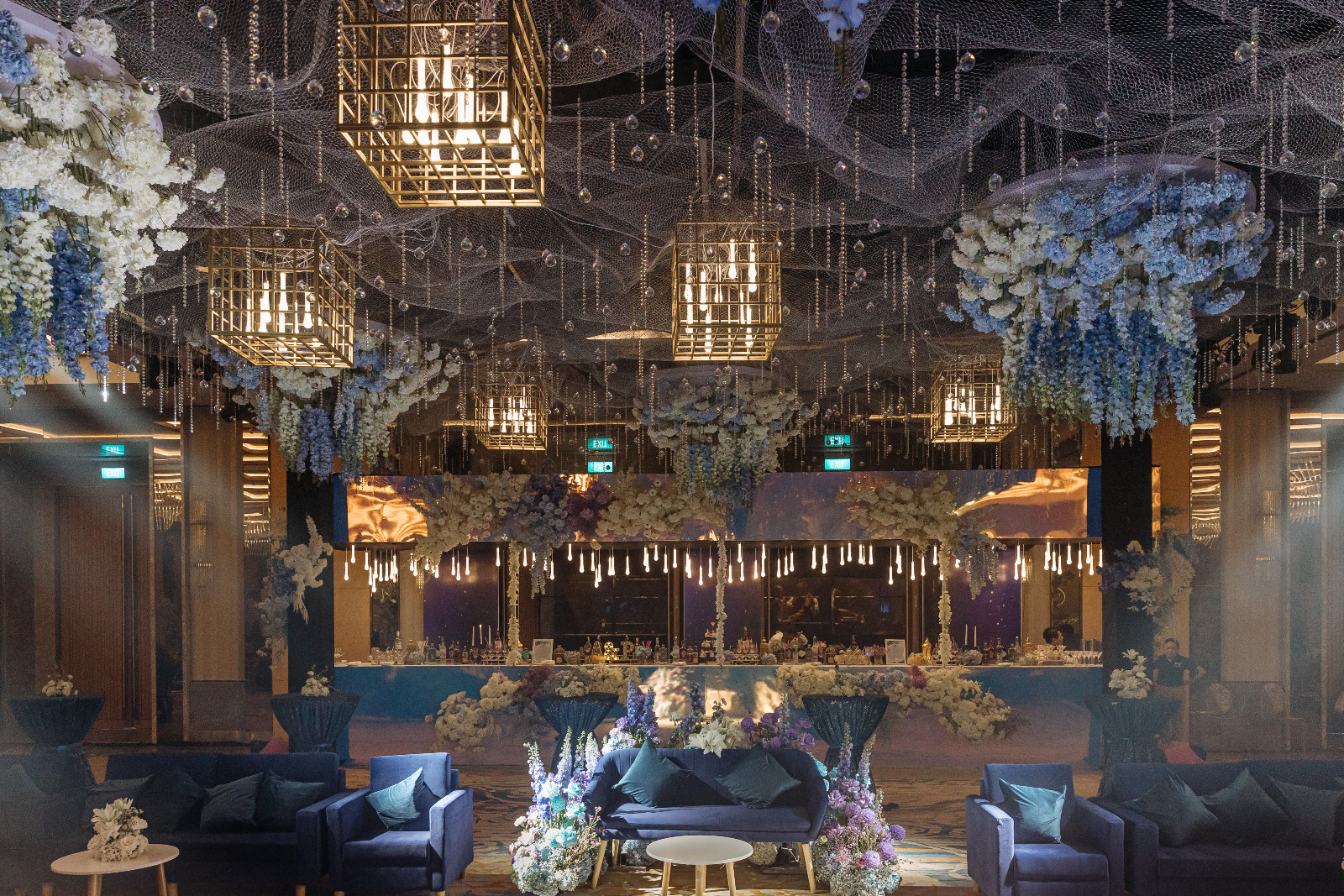 Không gian sảnh tiệc cưới ballroom sang trọng nhìn ra biển tại resort 5 sao Phú Quốc