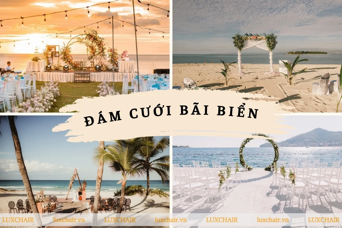 Trang trí không gian tiệc cưới tại bãi biển với cấu trúc chịu lực an toàn