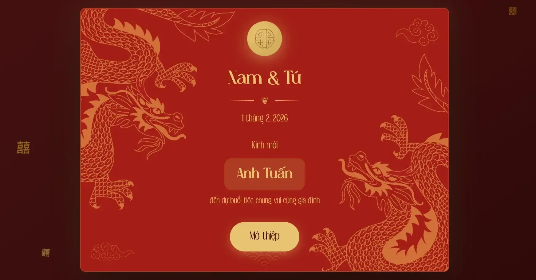 Ghi tên khách mời lên thiệp cưới online