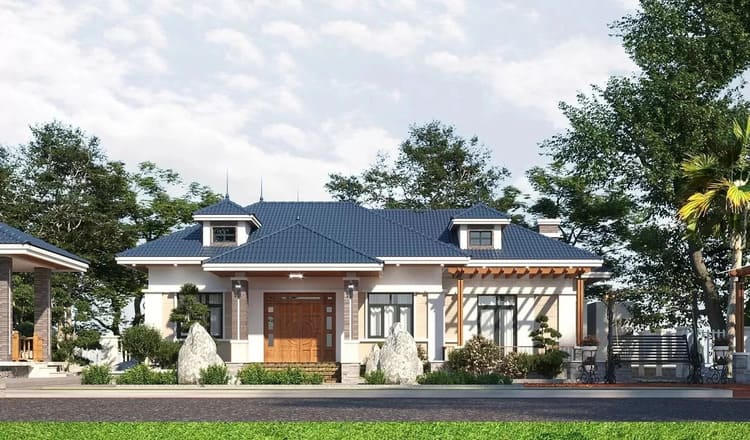 Mẫu nhà đẹp phong cách Nhật Bản hiện đại, gần gũi với thiên nhiên