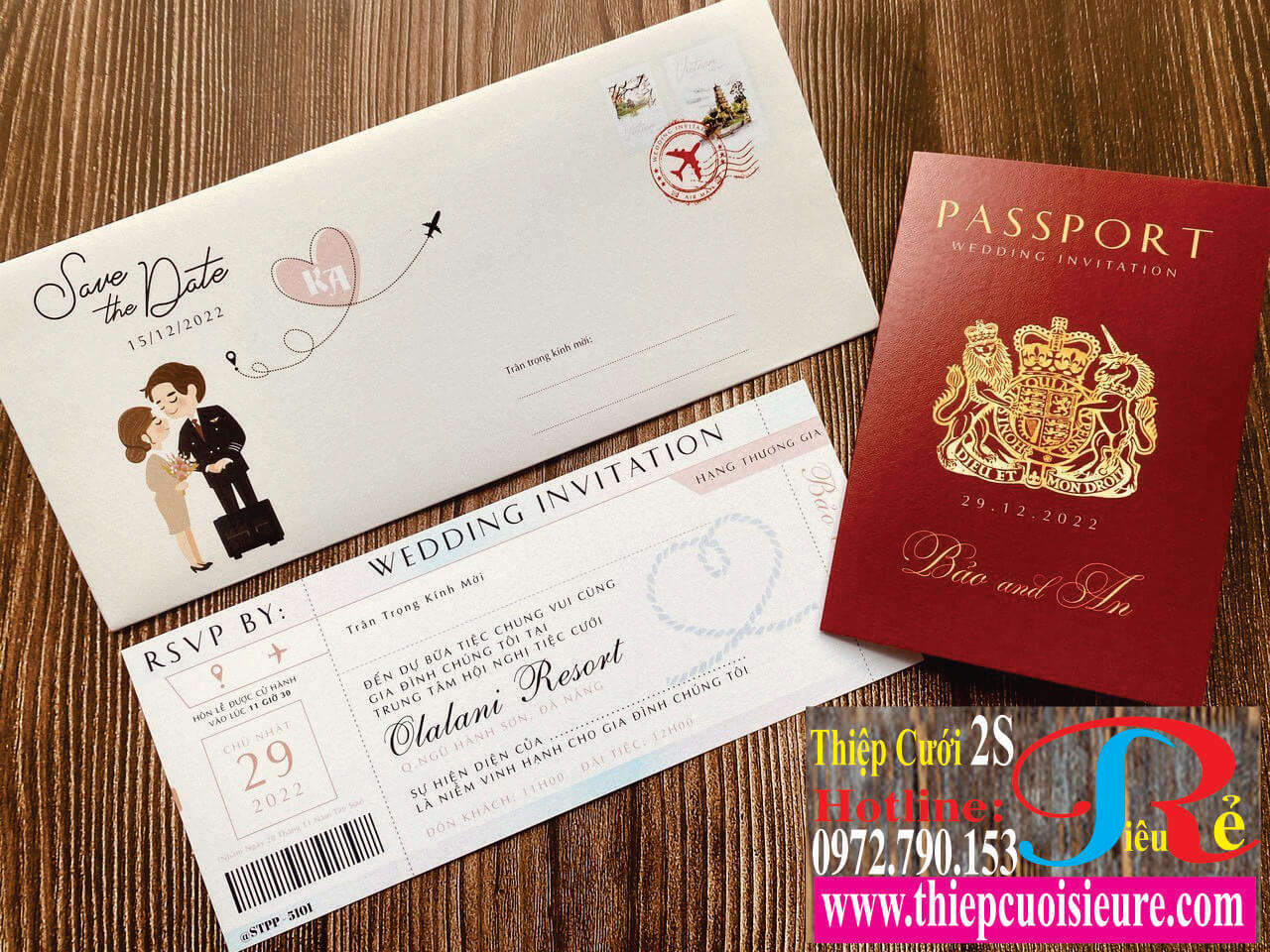 Thiệp cưới passport, nhỏ gọn và hiện đại