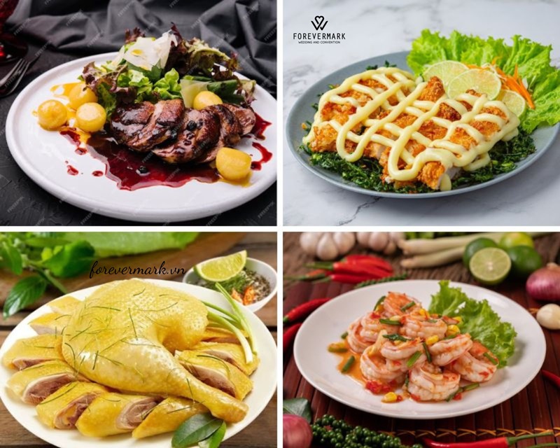 Các món ăn trong menu tiệc cưới