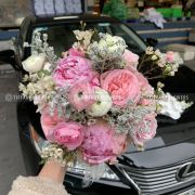 Bó hoa cưới Peony T02 phối sắc tinh tế cho ngày cưới