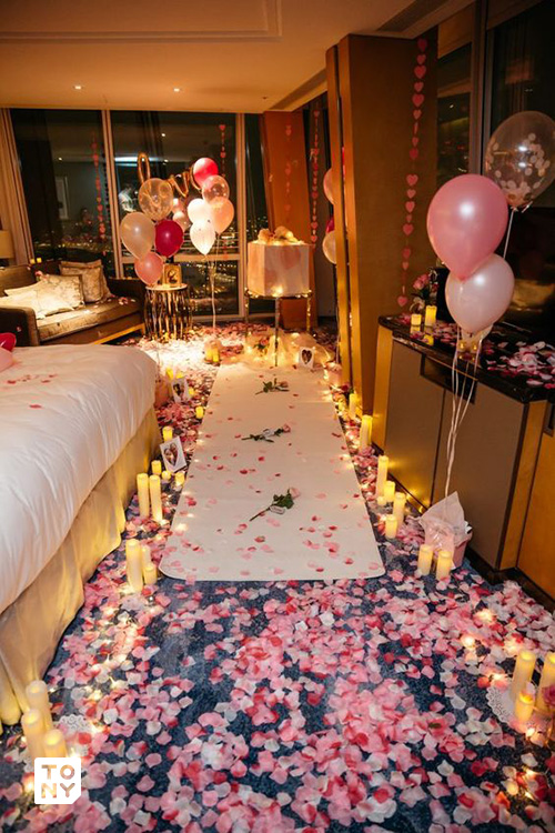 Trang trí phòng cưới lãng mạn với ánh nến