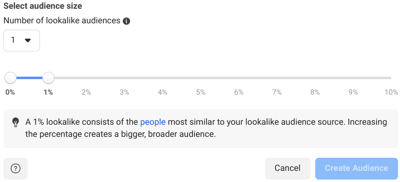 Giao diện chọn đối tượng khán giả trên Facebook Ads Manager