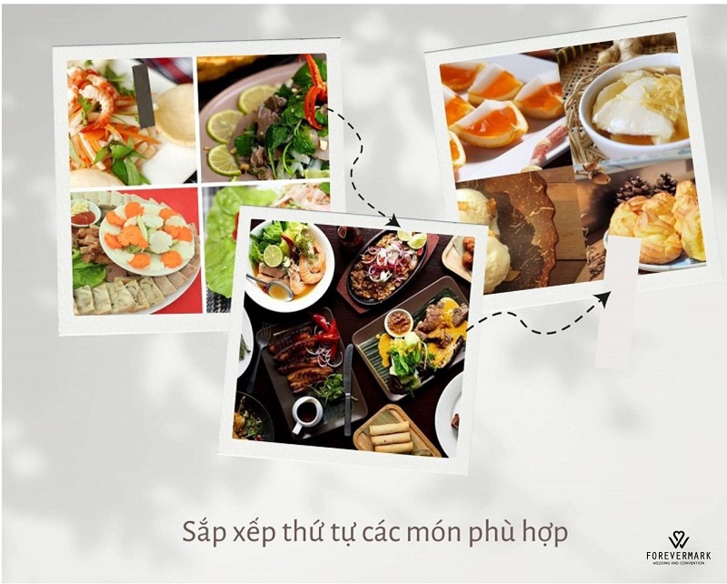 Cách sắp xếp thứ tự các món ăn tiệc cưới phù hợp