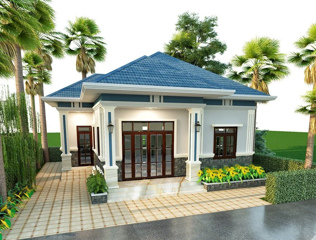 Mẫu nhà cấp 4 hiện đại tối ưu không gian cho cặp vợ chồng trẻ