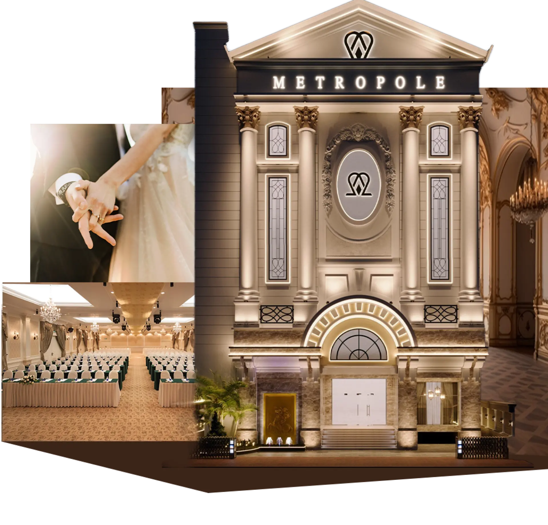 Sảnh tiệc Metropole phù hợp tổ chức tiệc cưới và hội nghị quy mô khác nhau