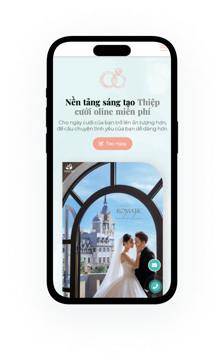 Thiết bị điện thoại minh họa cách gửi thiệp cưới online