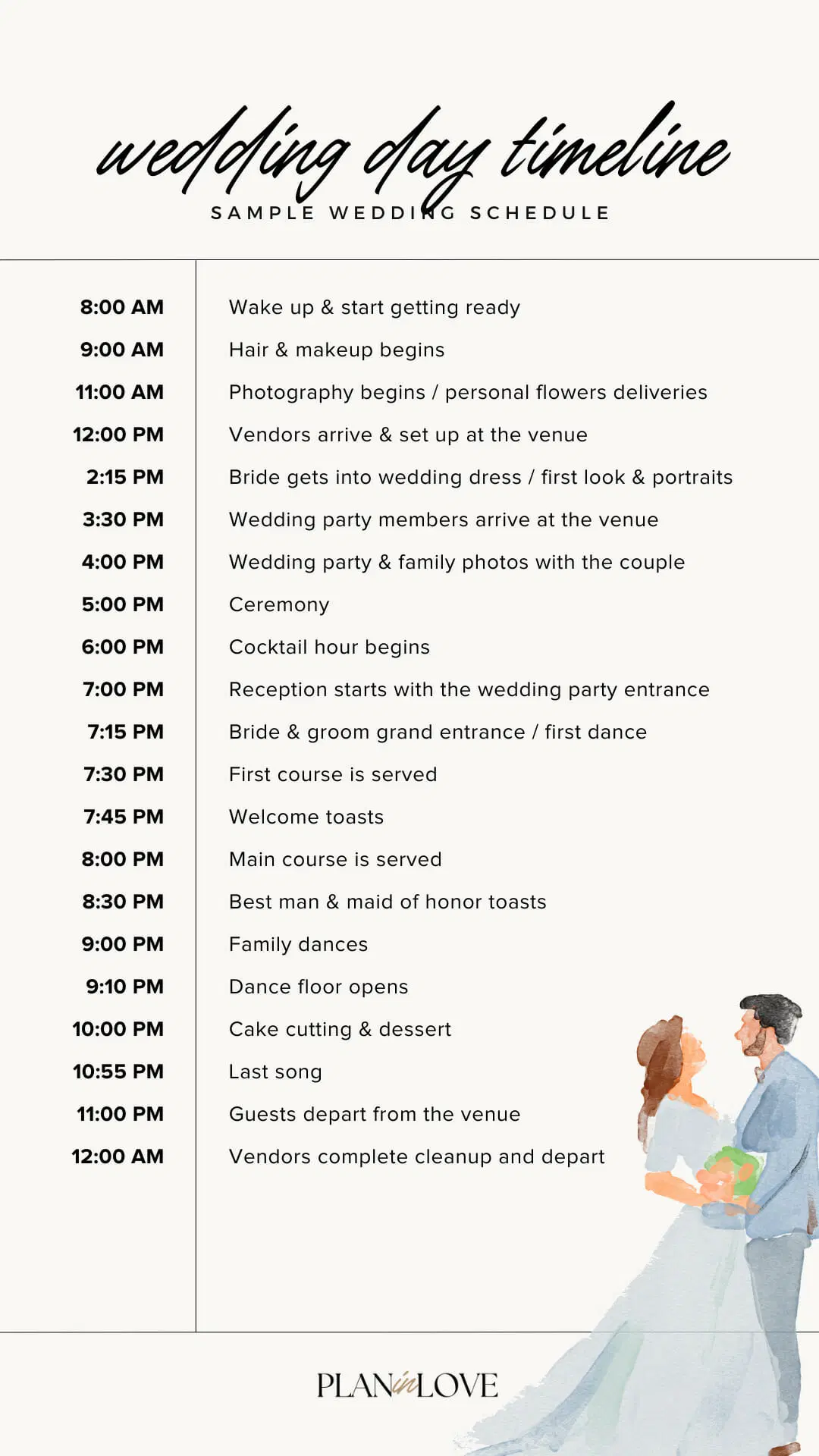 Lịch trình chi tiết từng giờ cho ngày cưới hoàn hảo