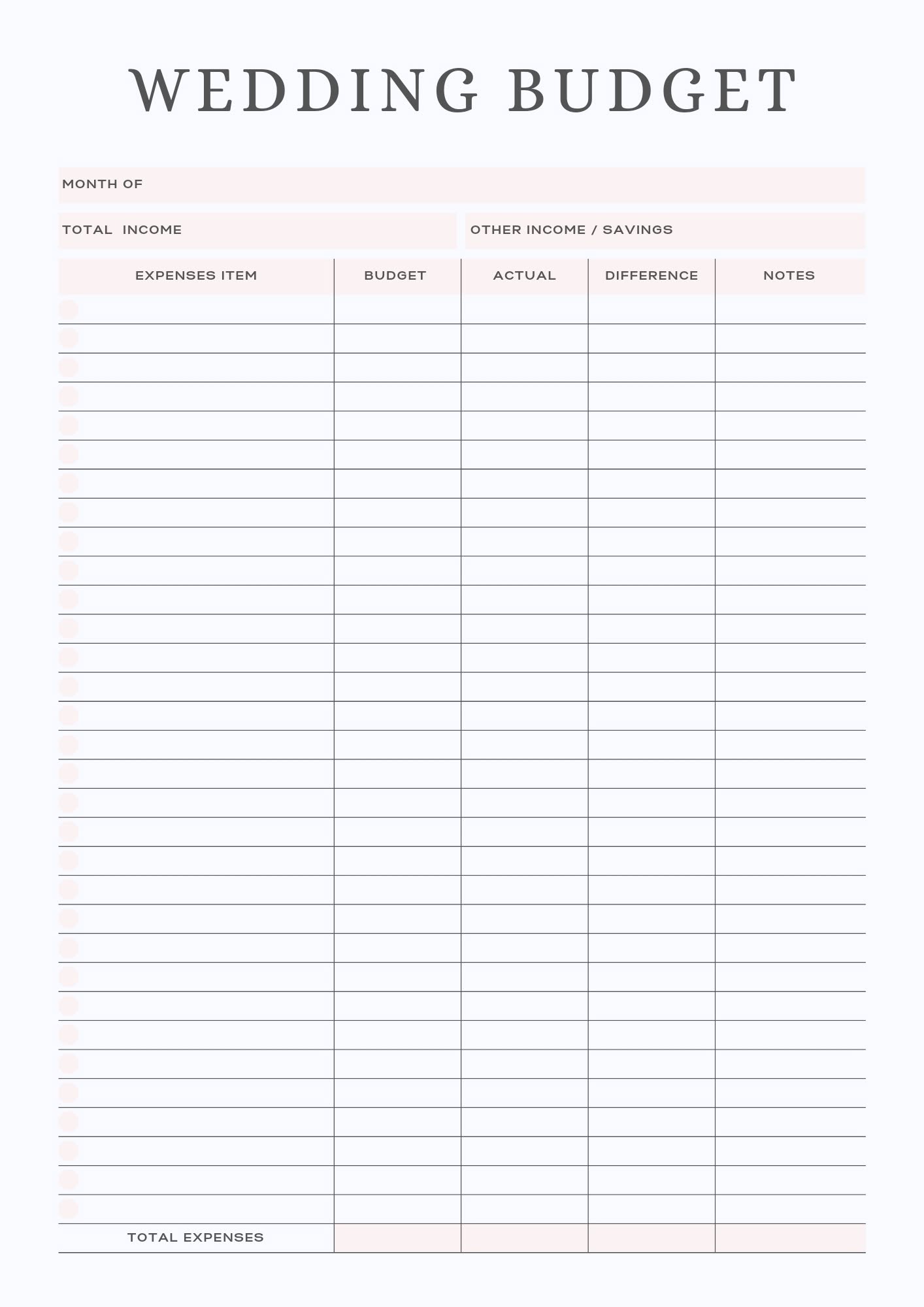 Checklist cưới cho planner