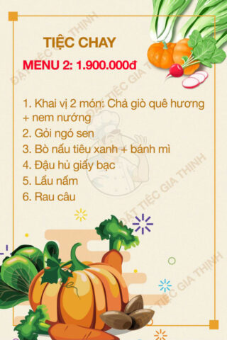 Menu tiệc chay trong tiệc cưới nhà hàng, gợi ý cho thực đơn đa dạng