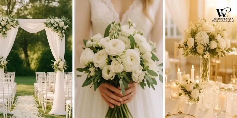 Intimate wedding ngoài trời phong cách tối giản