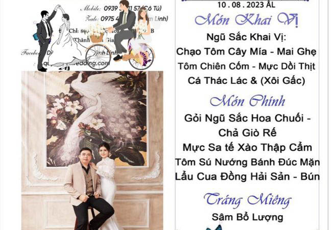 Ý nghĩa của thực đơn tiệc cưới để bàn