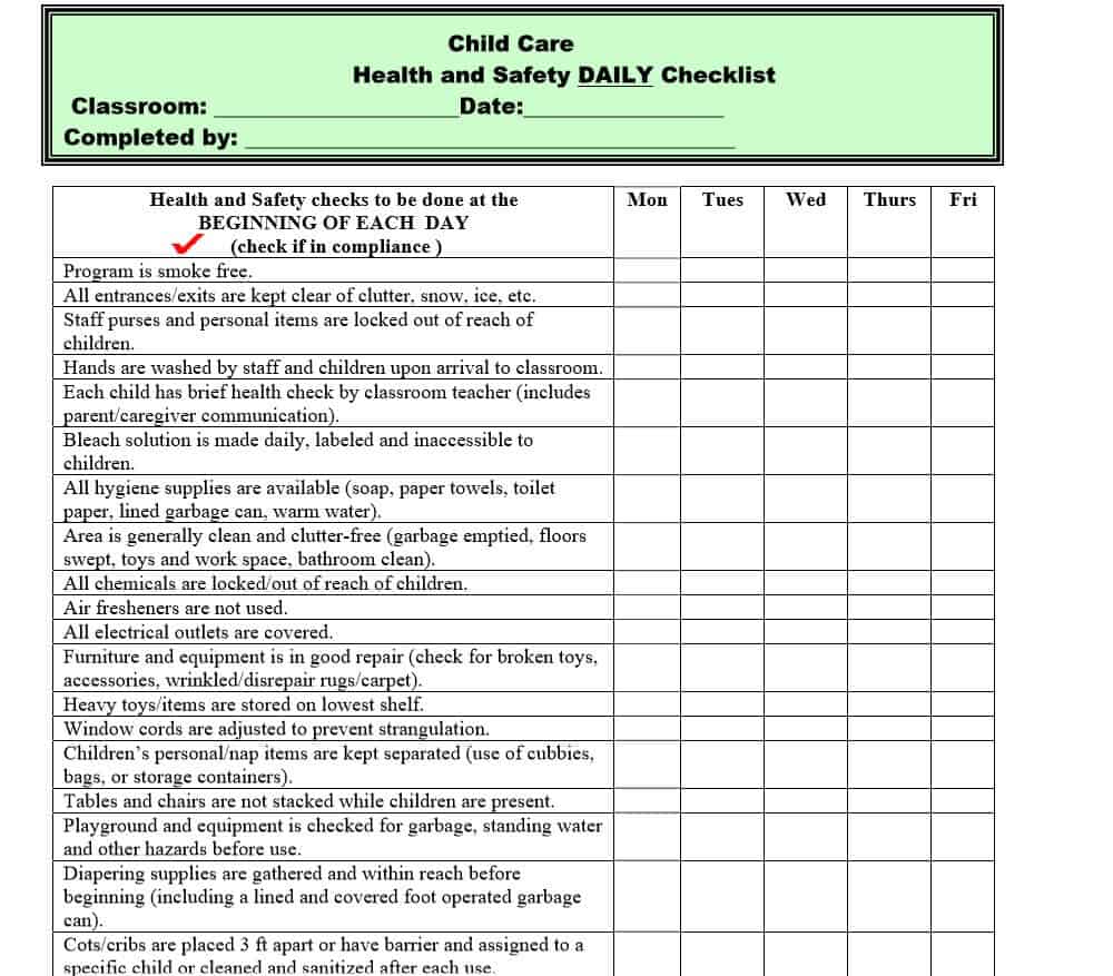 Mẫu checklist an toàn và sức khỏe cho ngày cưới