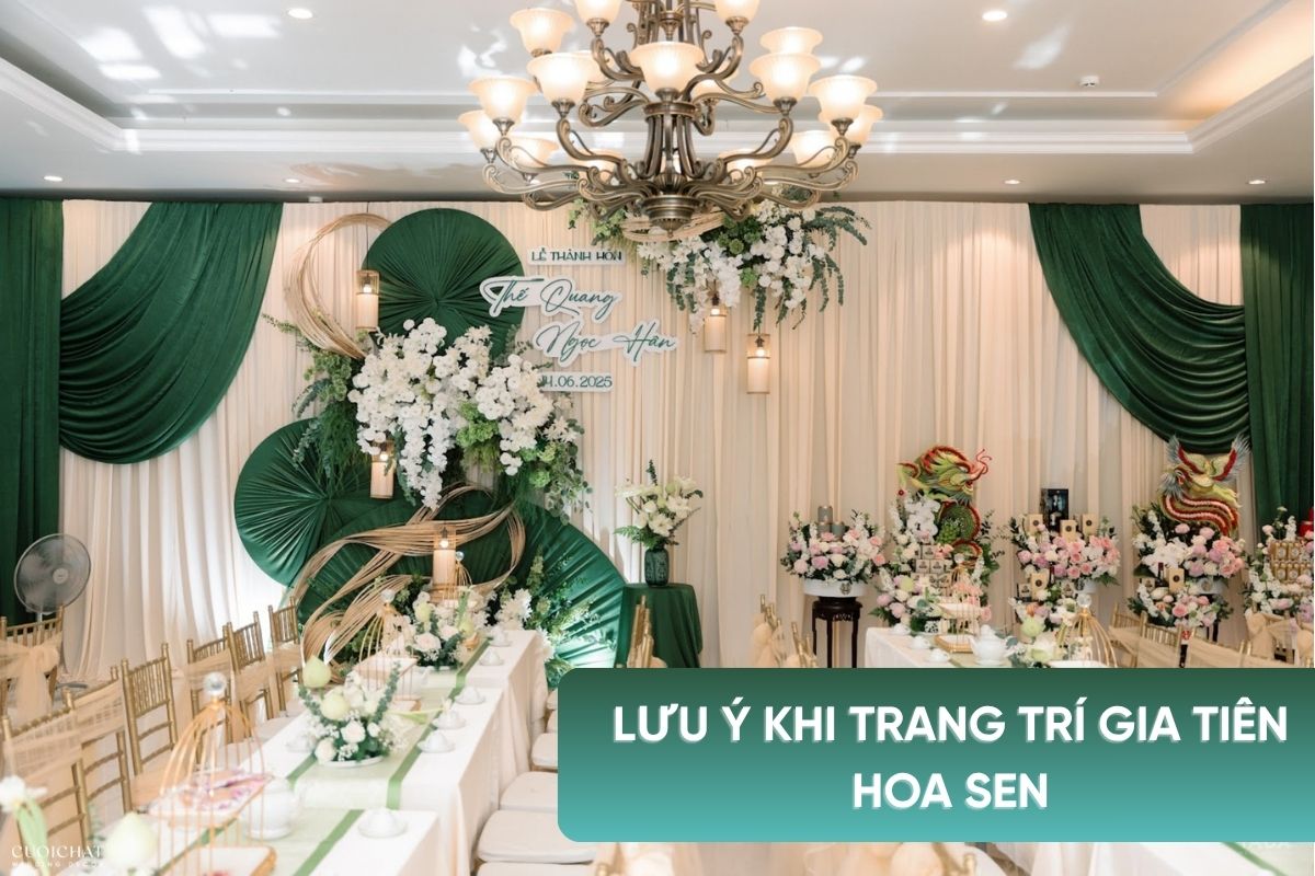 Những lưu ý khi trang trí gia tiên bằng hoa sen
