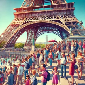 Tháp Eiffel nhìn từ phía quảng trường