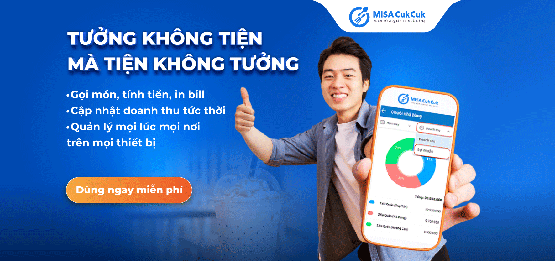 Ứng dụng quản lý từ xa MISA CukCuk