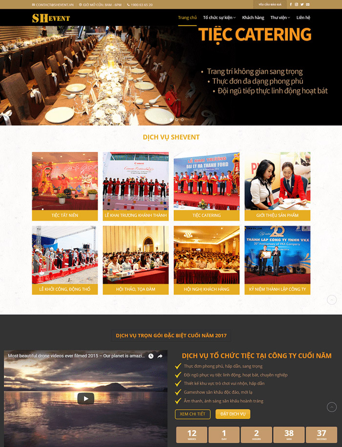 Thiết kế Website nhà hàng tiệc cưới