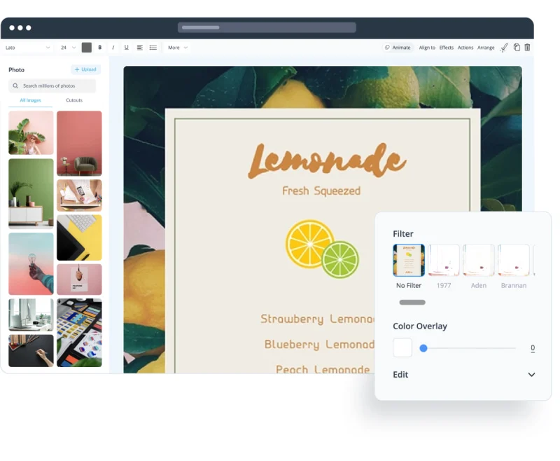 Customize every aspect of your menu