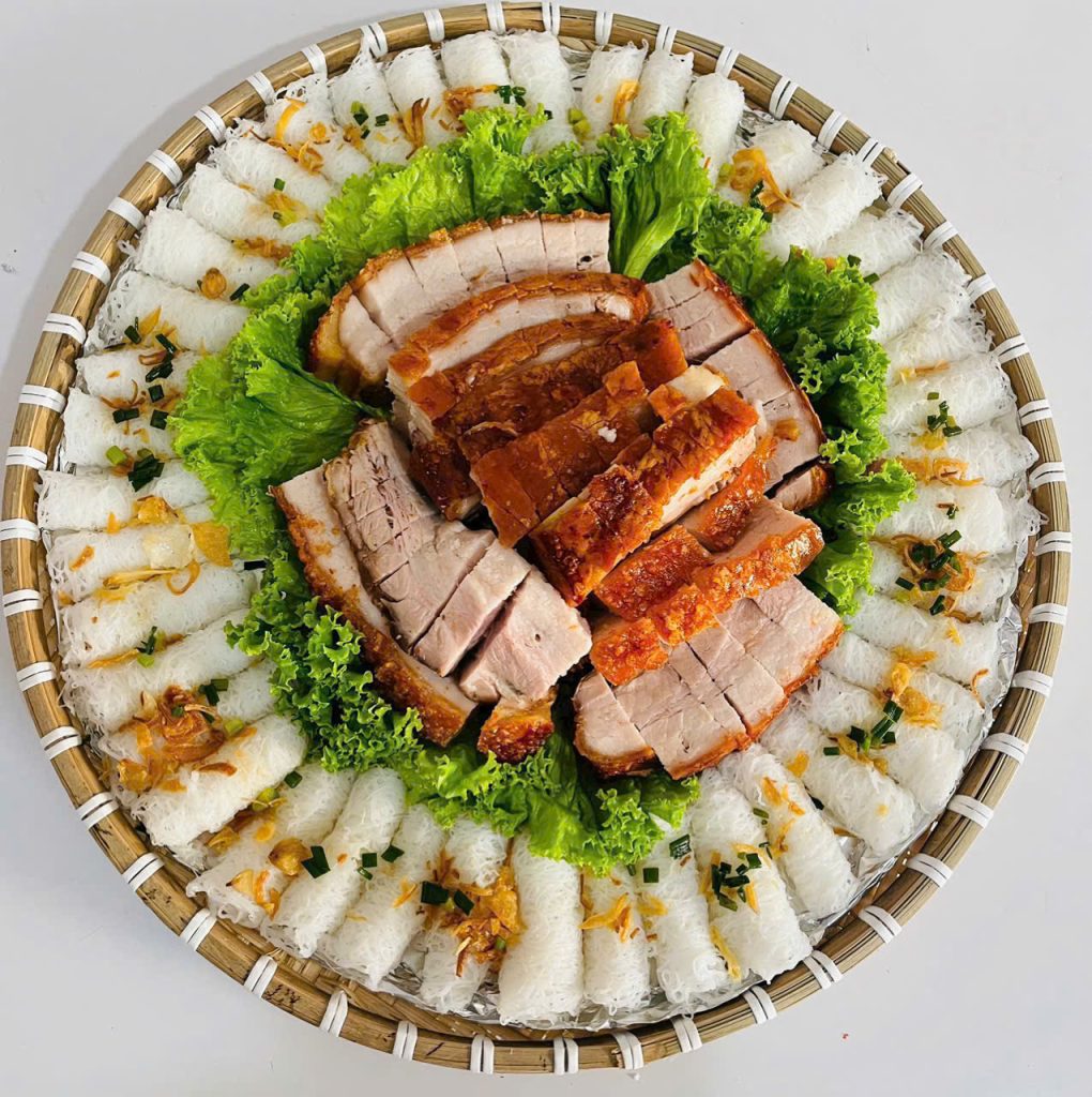 Heo quay bánh hỏi mỡ hành