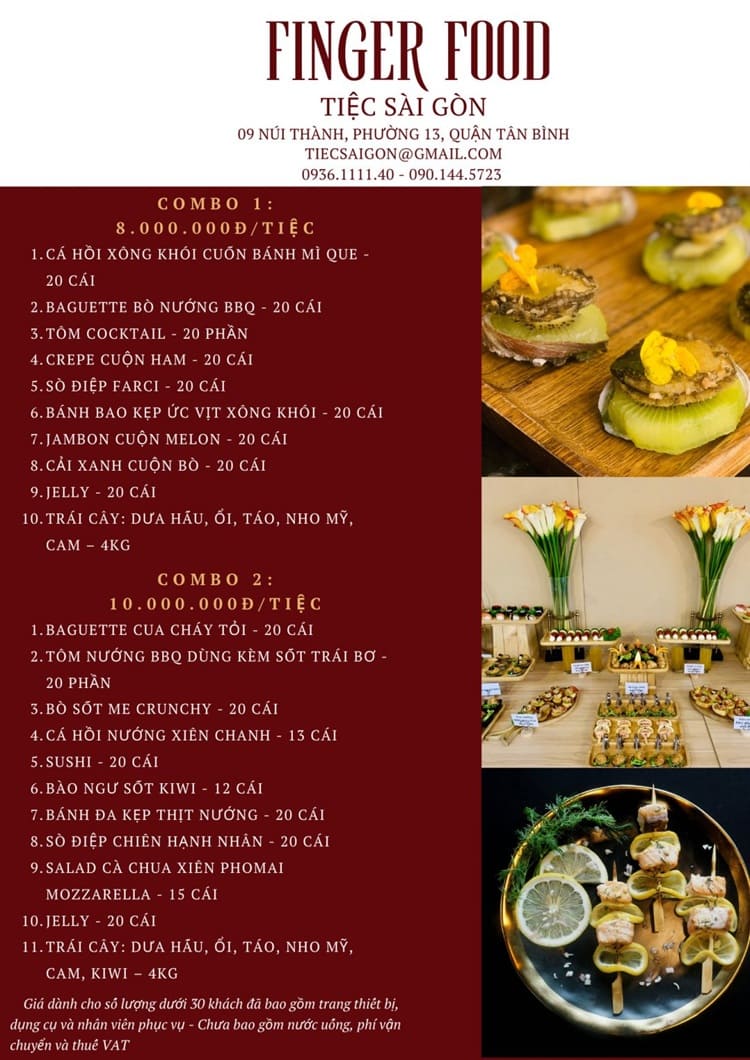 Finger food combo cho tiệc nhỏ gọn, đẹp mắt