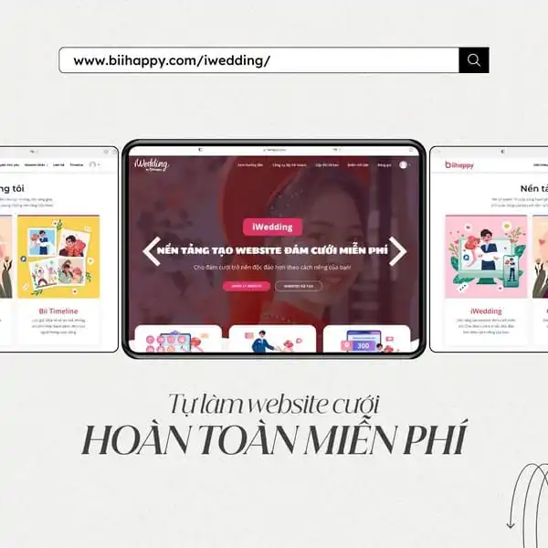Giao diện tạo website đám cưới trực quan trên nền tảng số