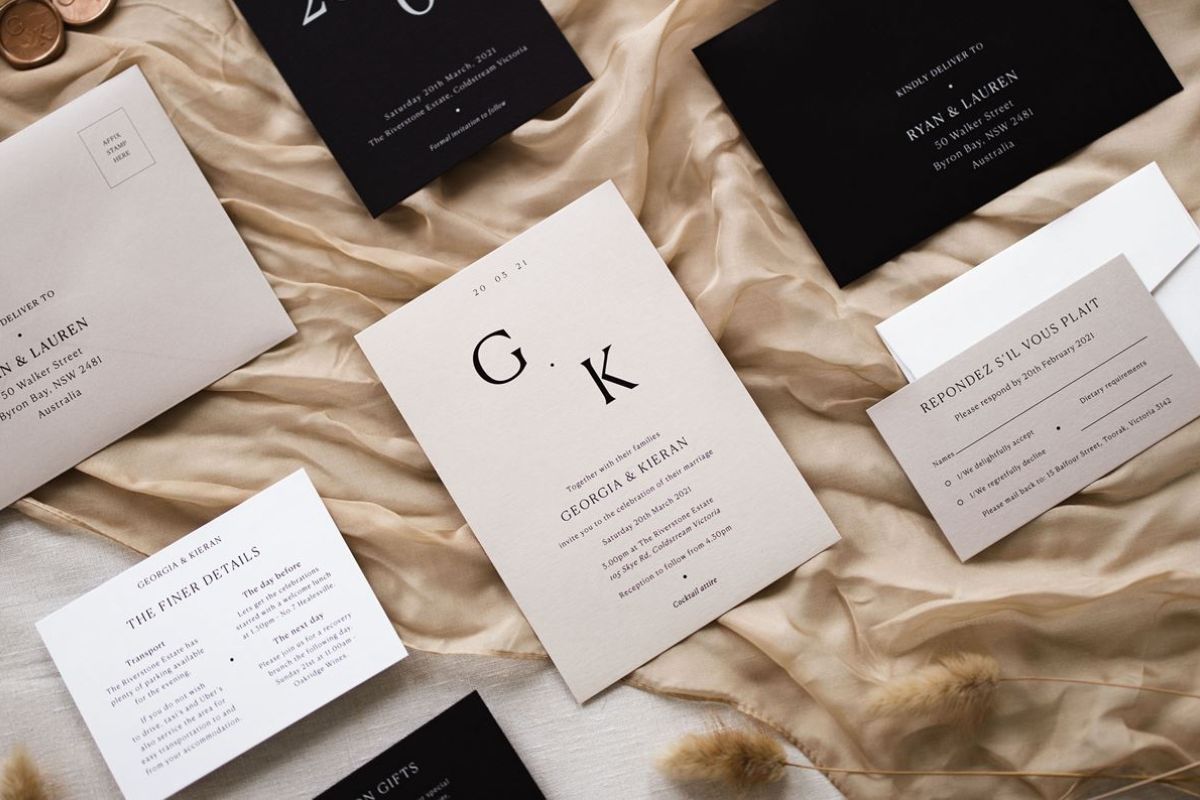 Invitations và Stationery hiện đại thể hiện cá tính riêng trong Modern Minimalism