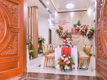 Gói trang trí nhà lễ gia tiên tông đỏ