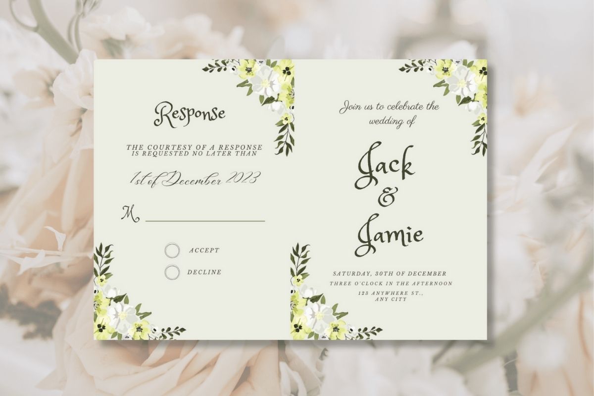 RSVP được thiết kế chỉn chu giúp đám cưới gọn gàng đẹp và chuyên nghiệp