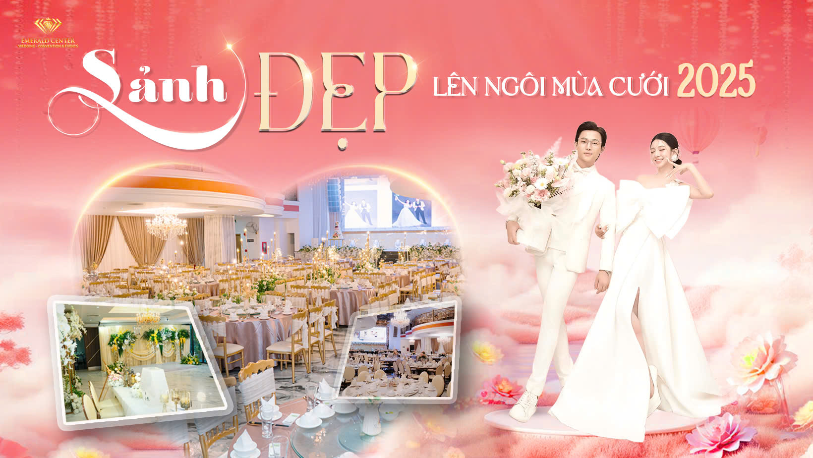 Sảnh cưới nhiều ánh sáng
