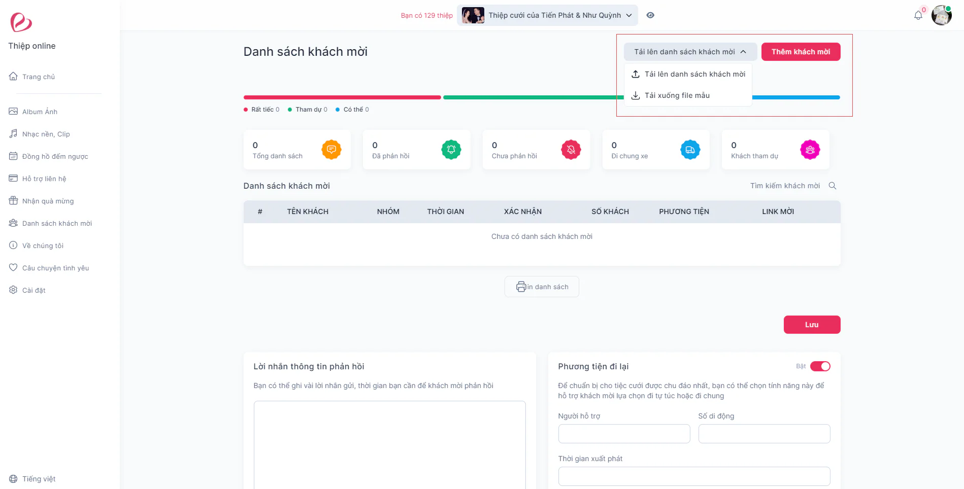 Tạo danh sách khách mời bằng file Excel