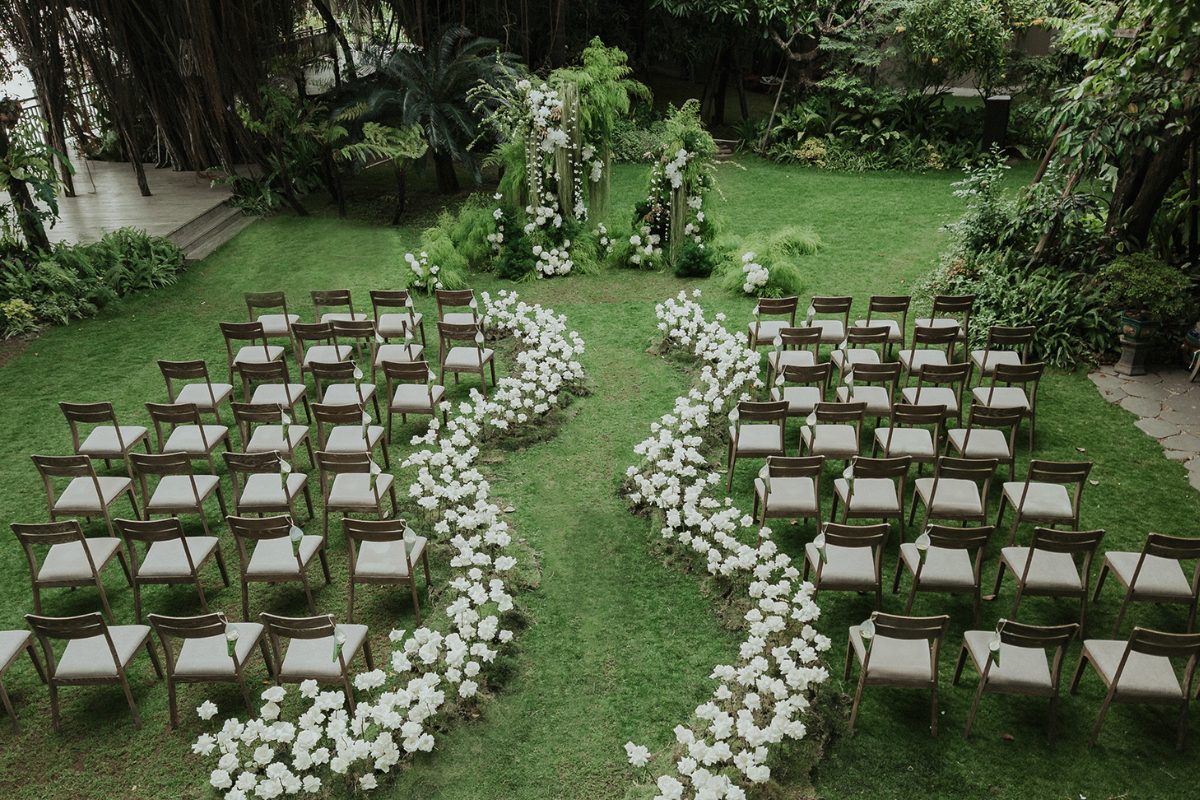 Không gian tổ chức tiệc cưới intimate wedding ngoài trời ở An Lâm Villa