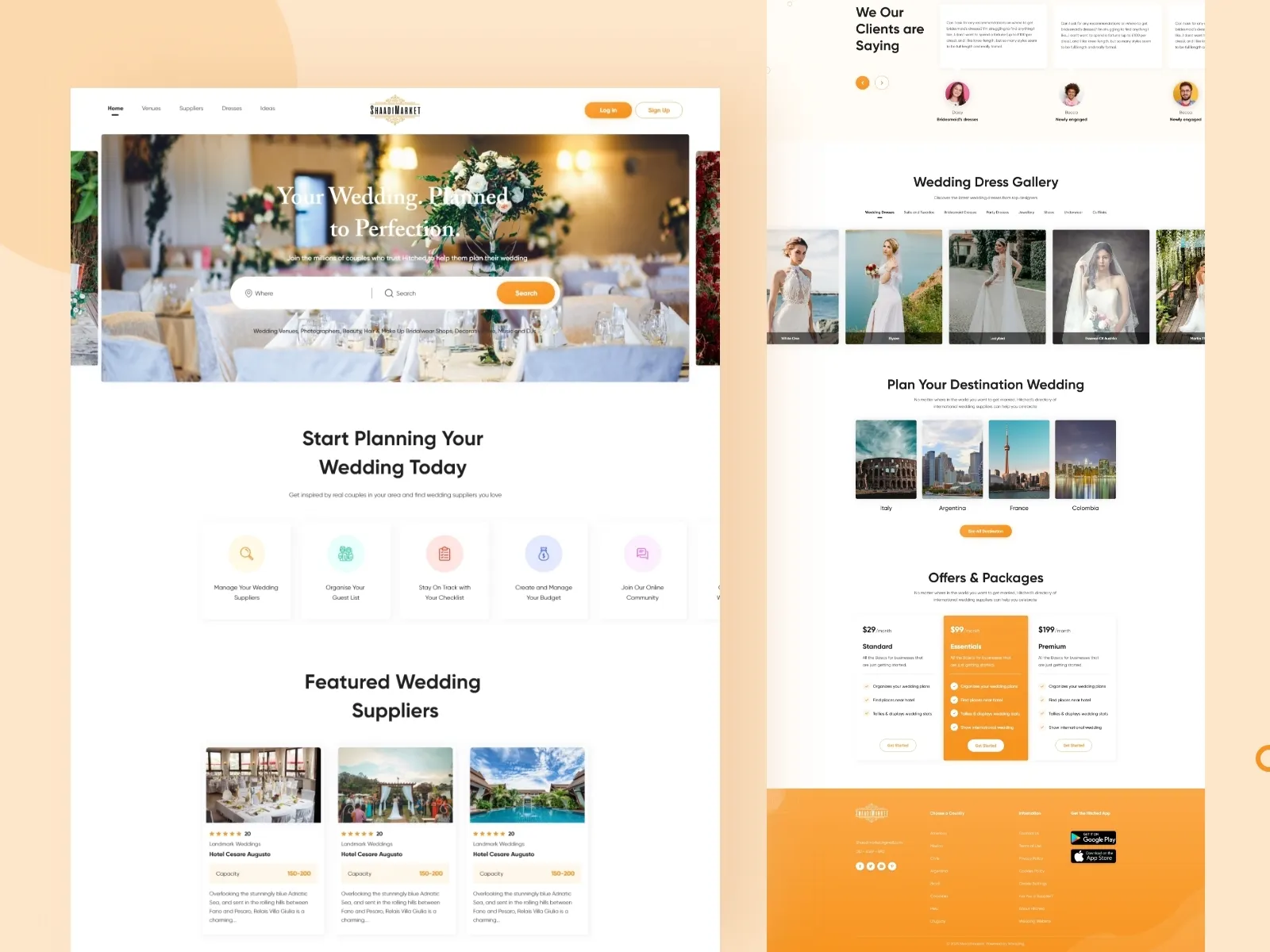 Ví dụ landing page tối ưu cho mobile devices ngành cưới