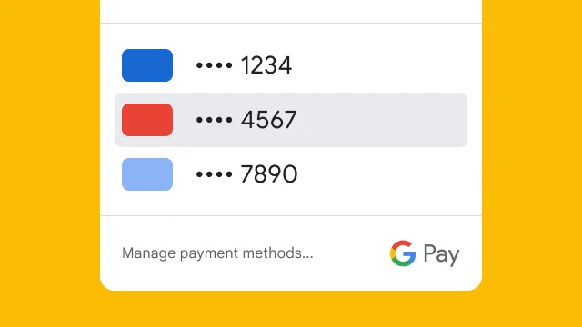 Google Pay hiển thị thông tin thanh toán được che bớt