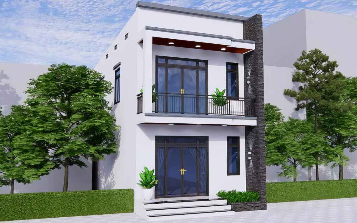 Thiết kế nội thất nhà ống 2 tầng với đường nét tối giản