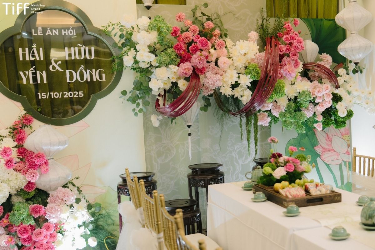 Phông cưới tư gia mini gọn gàng cho nhà ống chung cư