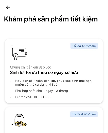 Giao diện theo dõi và phân loại chi tiêu trên ứng dụng ngân hàng số