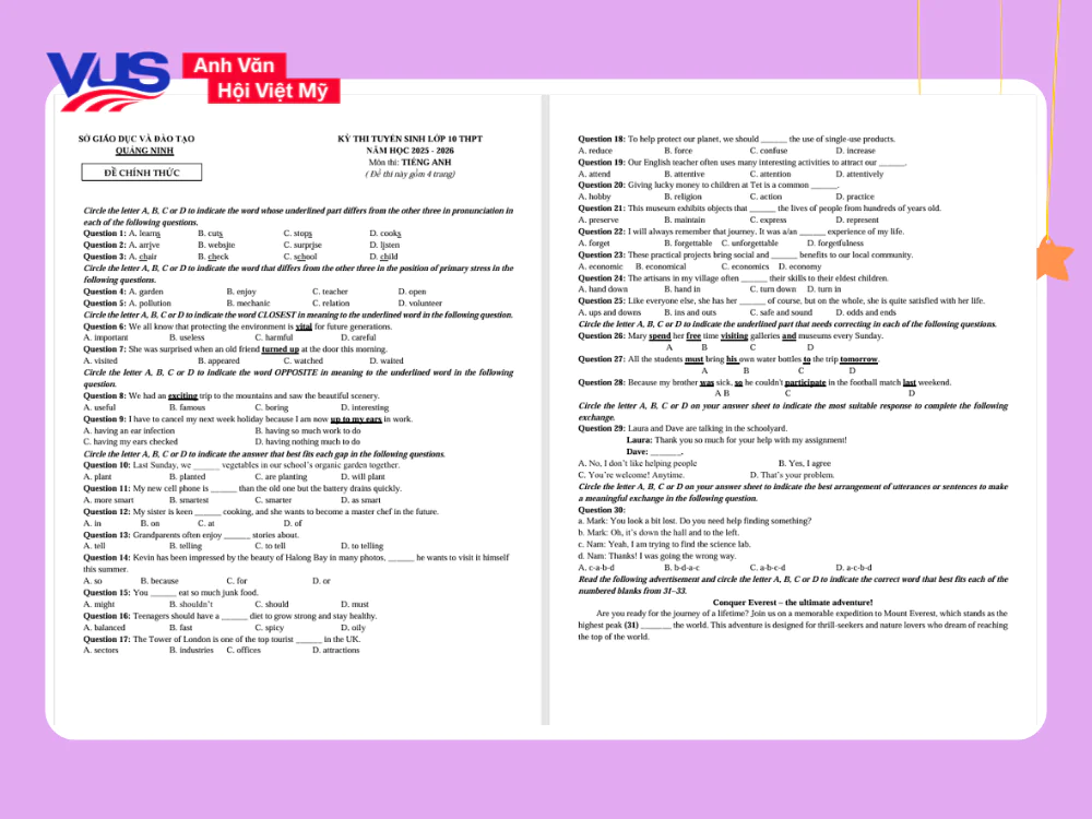 Học sinh luyện tập đề thi