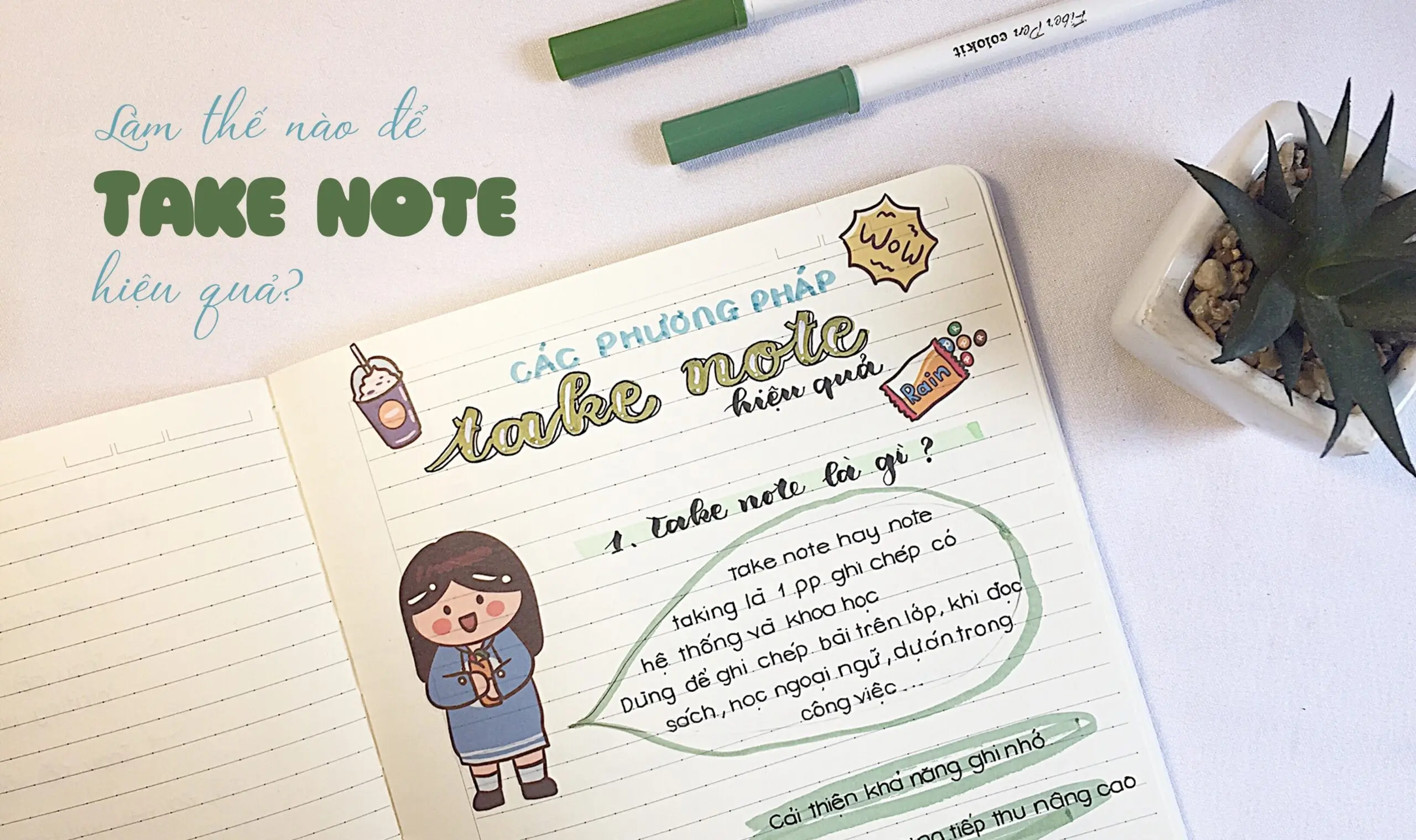 Hình minh họa về take note và note taking
