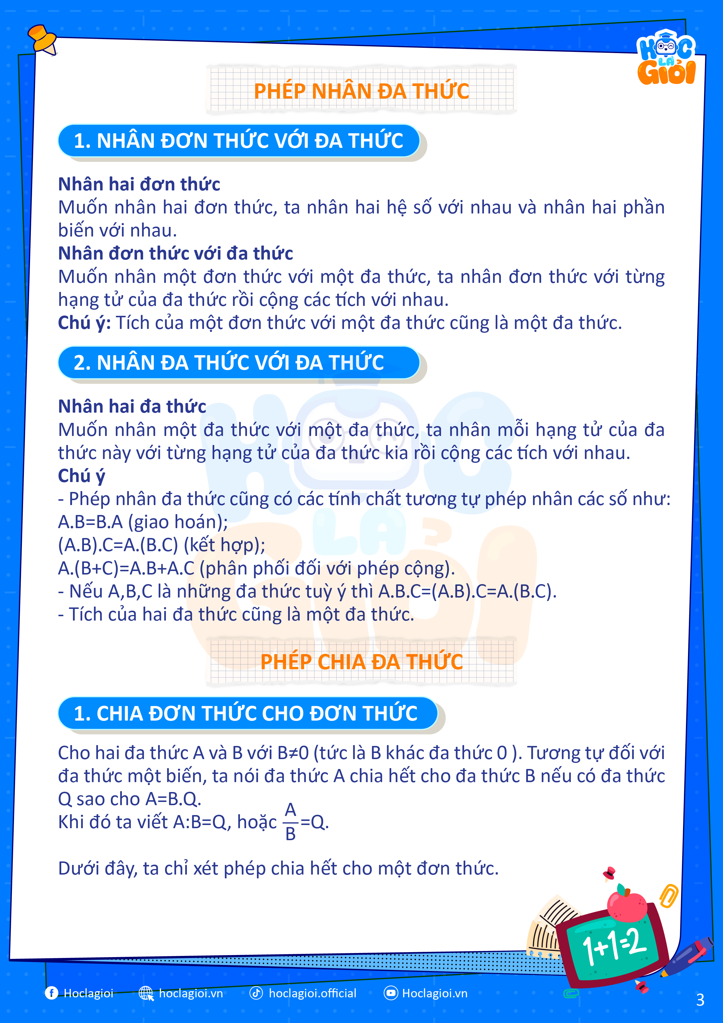 phép nhân chia đa thức