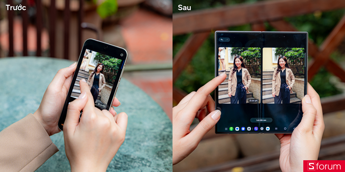 Galaxy AI chỉnh ảnh trước sau với khả năng xóa vật thể thừa